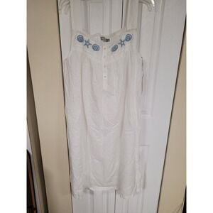 Victorian Classics XL White Sleeveless Nightgown Beach Cover Up Coastal